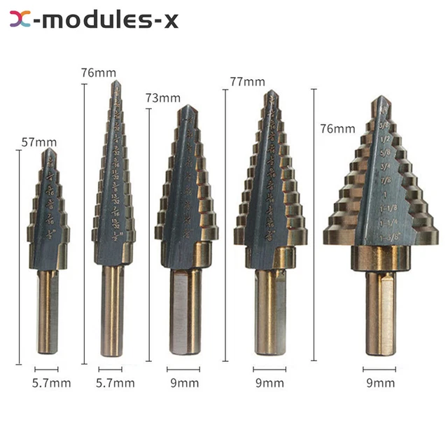 3/5pc Step Drill Bit Hss Multiple Hole Sizes Conical Perforator Hole Cutter Tool