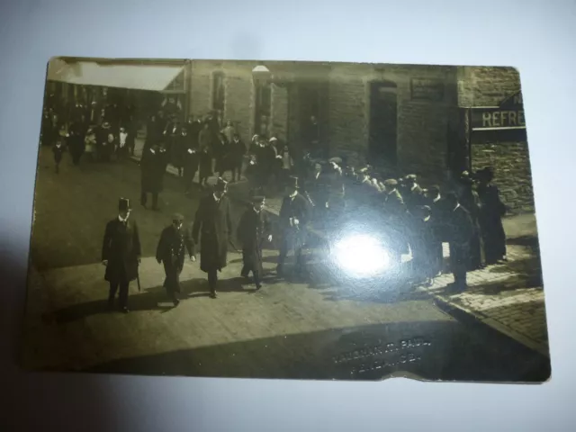 Penzance BELIEVED  Street Shipwreck Funeral Parade RPPC U/P 1910s Vaughan & Paul