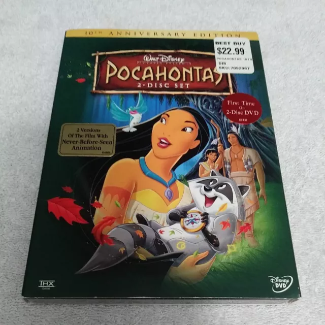 POCAHONTAS 10th Anniversary Edition Walt Disney Animated 2-Disc Set DVD NEW