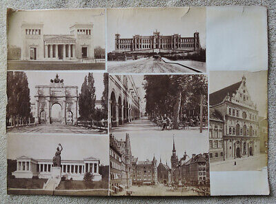 Set Of 7 Albumen Prints Beautiful Old Architecture + Statues