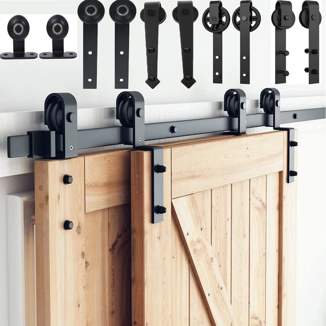 Sliding Barn Wooden Door Hardware Closet Track Kit for Single/Double/Bypass Door