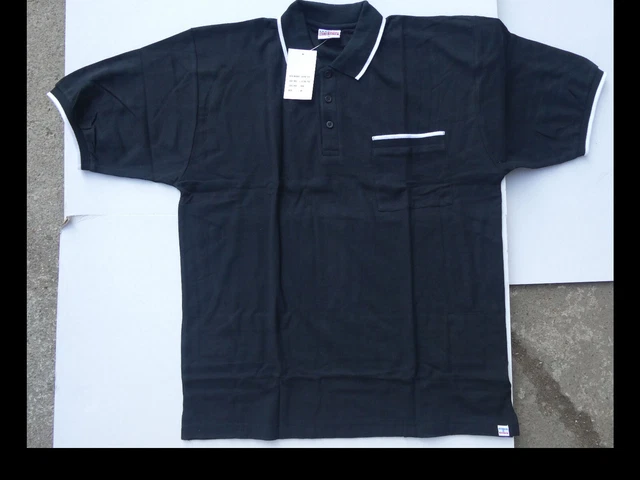Polo-Shirt mit Brusttasche DETTO FATTO® Brixton schwarz 100% BW Gr. M-L-XL-XXL