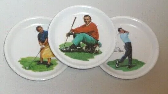 1950 Golf Golfers Wilson Vintage 1950’s Coasters melamine x 3