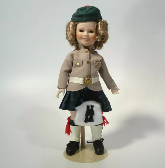 SHIRLEY TEMPLE 14" PORCELIAN DOLL fr. WEE WILLIE WINKIE MOVIE, EX.COND w COA,BOX