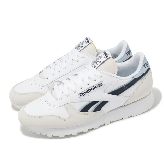 Reebok Classic Leather Footwear White Grey Pale Blue Men Unisex Casual 100074353