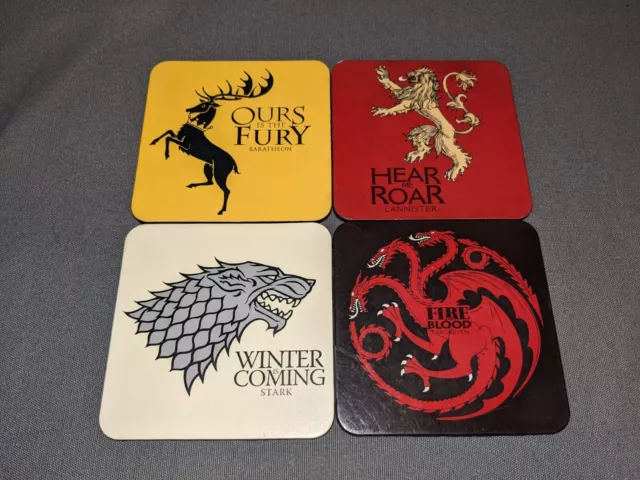 Game of Thrones: House Sigil Coasters Set of 4: GREAT CONDITION!
