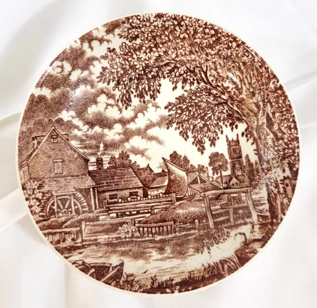 Vintage 4" Bowl Broadhurst Staffordshire Ironstone England Village Mill Brown