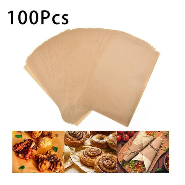 Carta pergamena antiaderente pretagliata 100 pz fogli per pasticcini pane non sb