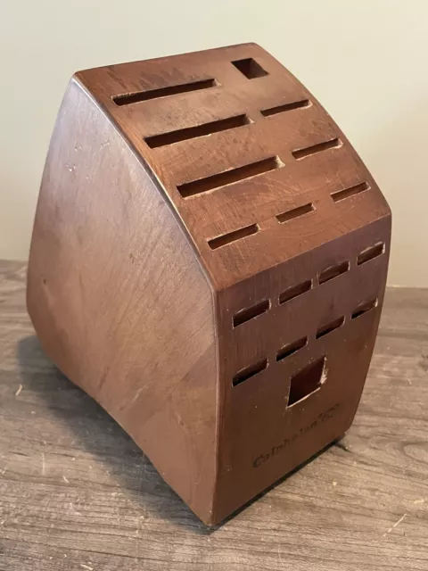 Organizador de almacenamiento de madera Calphalon 18 cuchillos ranura bloque (solo bloque) - aspecto elegante