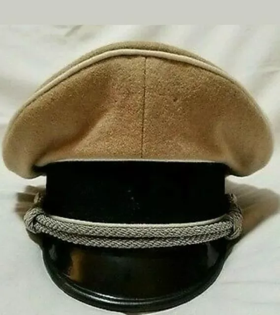 Replica WW2 German Desert officer Hat Cap Visor WWII Officer Cap