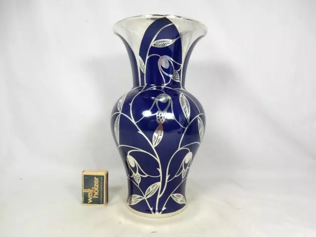 Seltene SPAHR Silber Porzellan Vase silver overlay vase 1000/1000 26 cm US Zone
