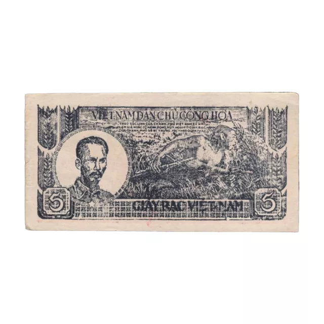 Vietnam - billet 5 dong Hô Chi Minh - 1948 - noir / rouge brique - TTB - P.016