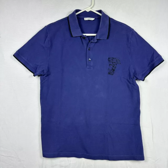 Versace Collection Womens Polo Shirt Short Sleeve Purple XL Logo Gianni Versace