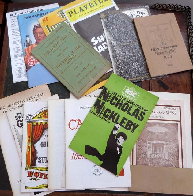 9 + 1960s 70s & 80s Theatre programmes. Various London & provincial theatres etc