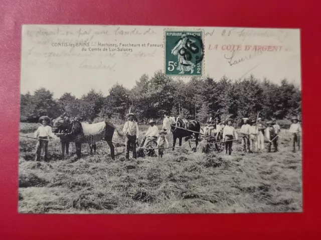 CPA 40 CONTIS les BAINS - Machines,Faucheurs et Faneurs du Comte de Lur Saluces