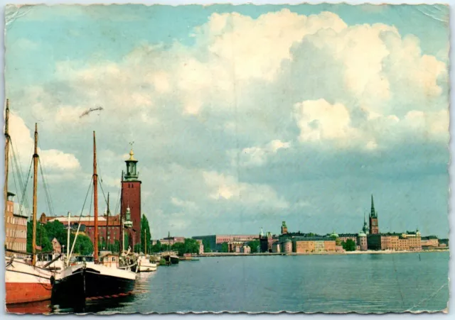 Postcard - Norr Mälarstrand and The Town Hall - Stockholm, Sweden