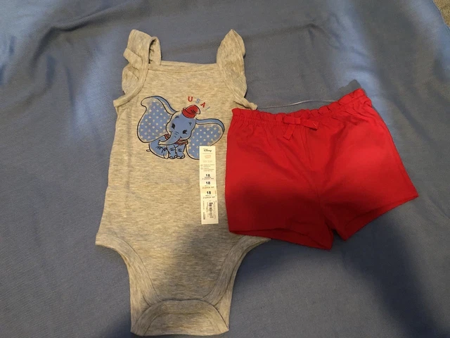 New Disney Jumping Beans Baby Girl Dumbo 2 pc Set, One Pc/shorts 18 Months