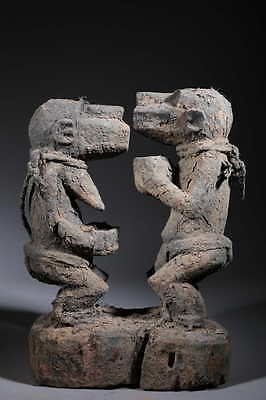 art africain Couple de Singes fétiches Baoulé