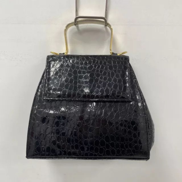 Stuart Weitzman Handbag Black Gold Vintage RMF05-RH