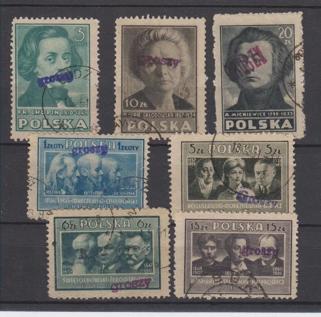 Poland 1950 Groszy Ovpt On Scott 396-403  Michel 565-572 A Vfu