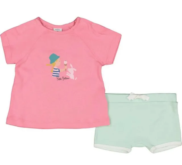 PETIT BATEAU Girls/ Infants - T-shirt & Shorts Set - 6 Months new no tags