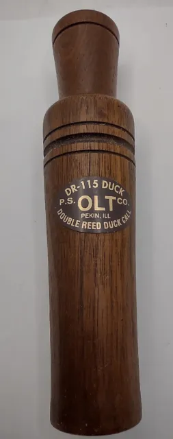 Vintage Walnut P.S. OLT CO. DR -115 DUCK Double Reed Duck Call