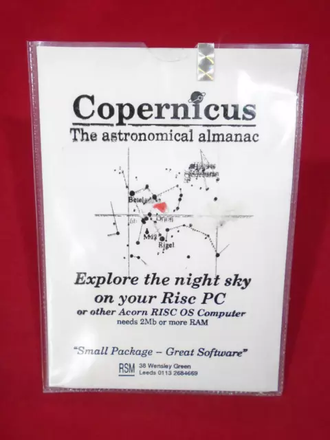 Neuf ! Copernicus, Le Astronomique Almanach pour Acorn Risc OS Logiciel Par RSM