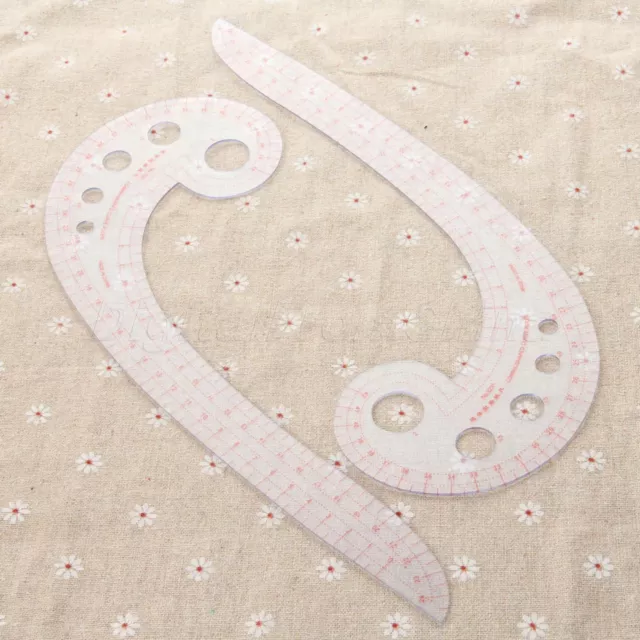 Plastic Comma Shaped Curve Ruler Styling Design Ruler Sewing Craft Tool 30x11cm