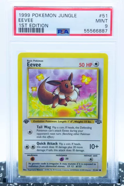 PSA 9 EEVEE 51/64 1st Edition Jungle Set - Pokemon Card WOTC