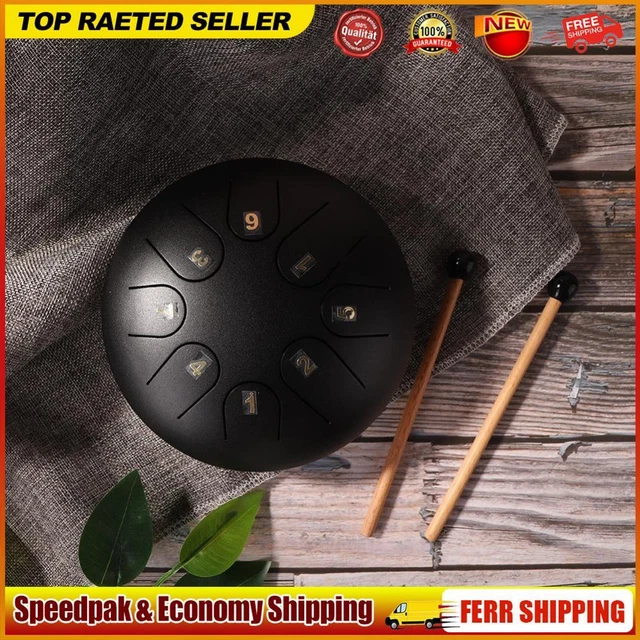 TTSAM 6"" Ethereal Steel Tongue Drum 8 Tune Hand Pan Drum Tank with Keys D