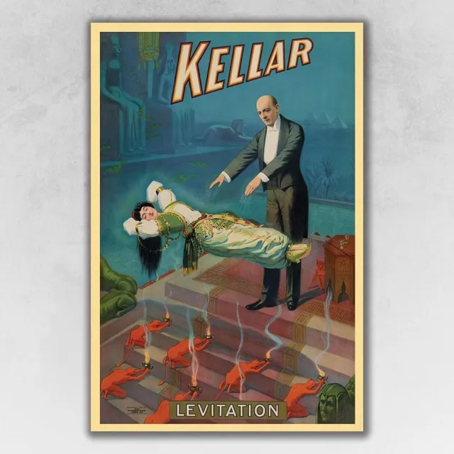 16" X 24" Kellar Levitation Vintage Magic Poster Wall Art