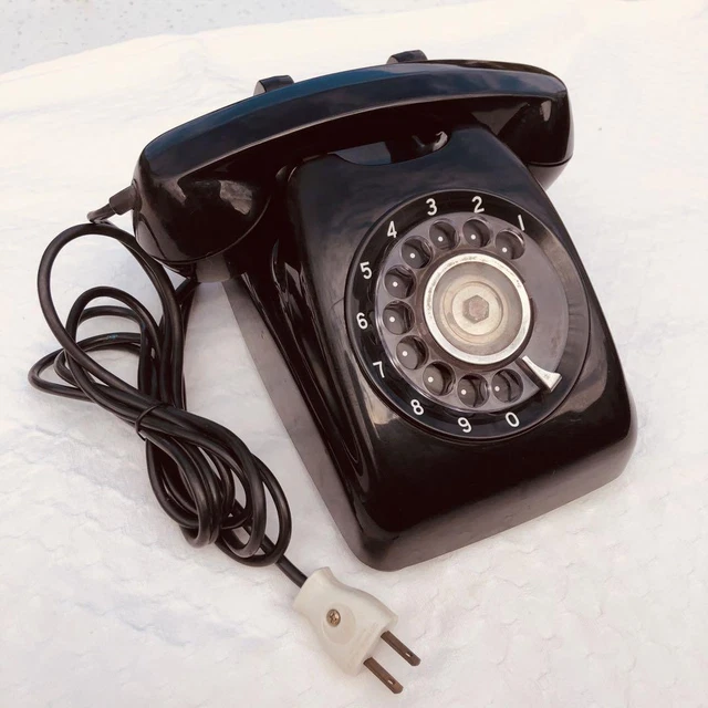 BLACK ROTARYDIAL TELEPHONE antique Showa from japan F/S £70.92
