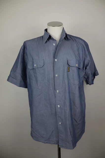 CHEMISE De Marque  REPUBLICA Jeans  HOMME NOIR 3 Tailles Haut 2 Poches Coton