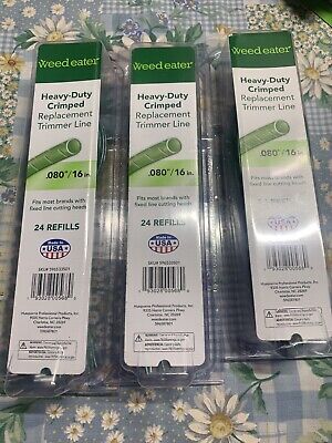 New 3 Packs WEEDEATER Brand 72 Ct .080" Pre Cut String Trimmer Line Replacements