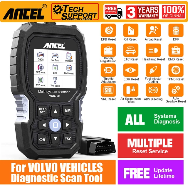 ANCEL VOD700 OBD2 Scanner Diagnostic Tool All System Fit For VOLVO Code