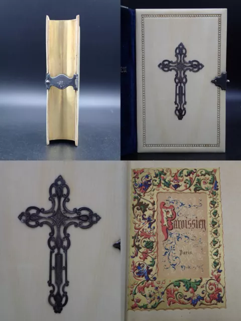 Tres Beau Missel 1851 PAROISSIEN Croix en Argent Religion Dieu Saints Prières