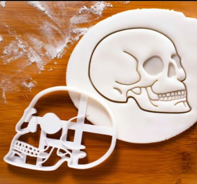 Human Skull Anatomy cookie cutter |macabre Archaeology biscuit skulls halloween