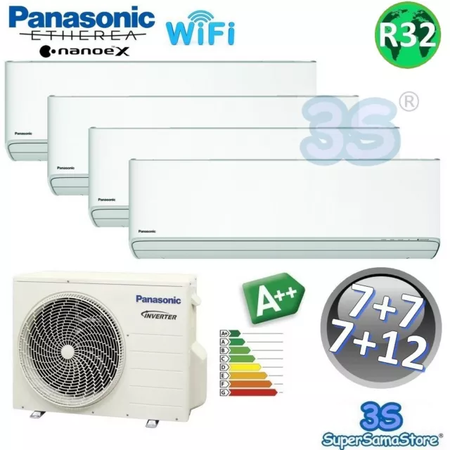 3S CLIMATISATION MULTI 4x split 2+2+2+3,5 kw PANASONIC ETHEREA XKE R32 WiFi NEUF