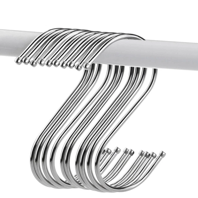 S Hooks Kitchenware Pan Pot Holder Heavy Duty Clothes Rack Stainless Steel