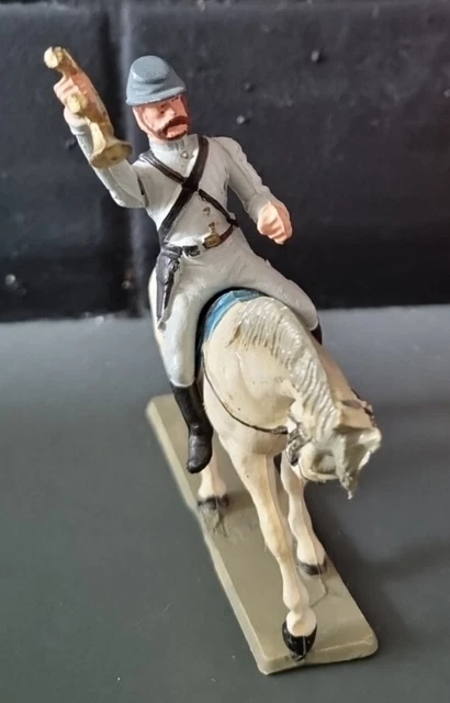 Soldat Cavalier En Plomb Peint Vintage Toys England - Officier à Cheval 1960