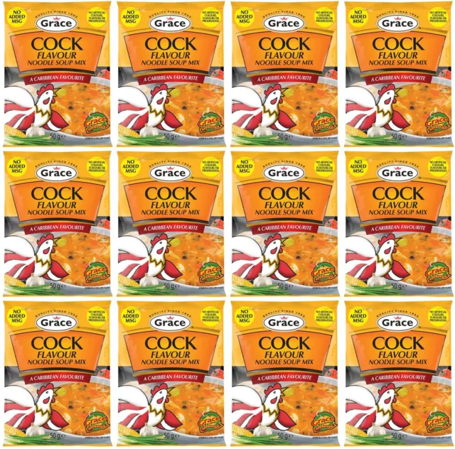 (Pack of 12) Grace Cock Flavour Noodle Soup Mix 50g