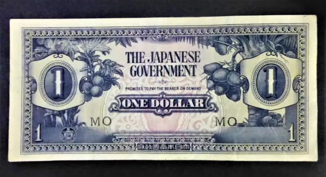 WW2 JIM - Japanese Invasion Money - MALAYA 1 Dollar 1942 Note