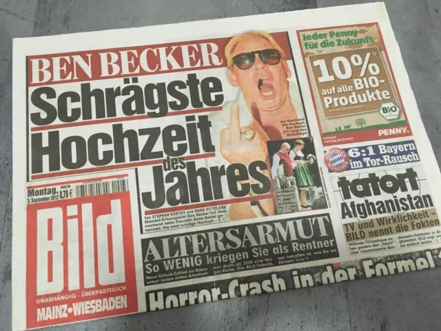 Bildzeitung BILD 03.09.2012 * Ben becker * Bayern im Torrausch