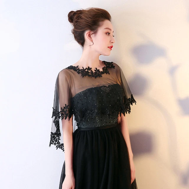 Scialle Matrimonio Donna Applicazioni Pizzo Coprispalle Corte Cappello Bolero Accessori