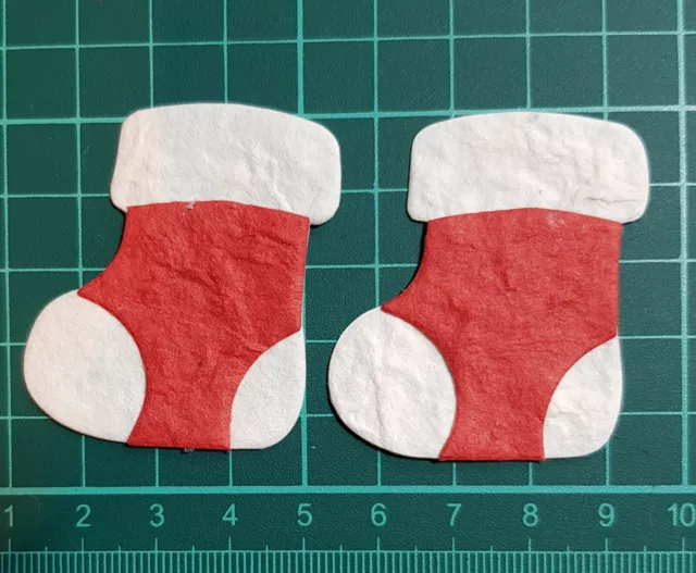 12 Merry Christmas stockings Embellishments for Cards Scrap booking Invites