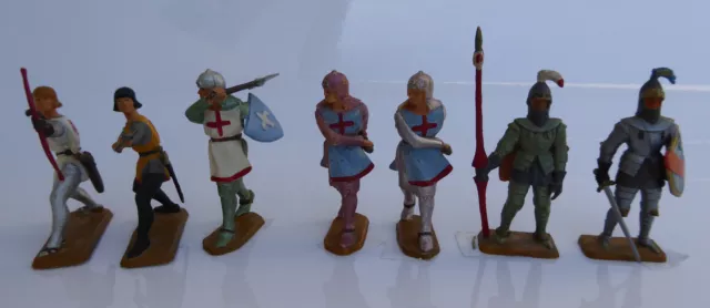 Lot de 7 figurines Starlux Moyen âge (1958)