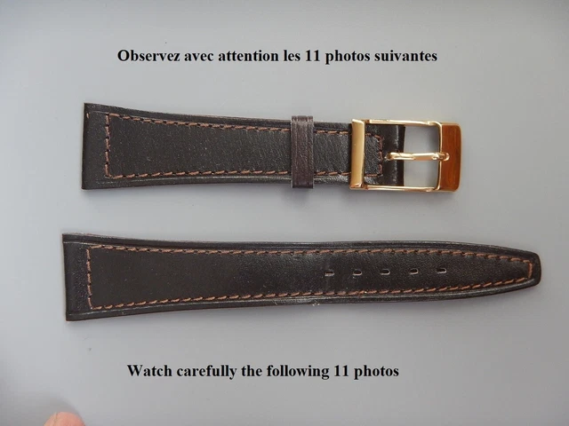 Bracelet De Montre En Cuir Rustique Marron - Système De Dégagement Rapide, Taille M, Neuf Avec étiquettes