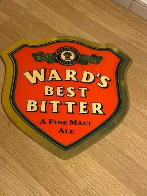 Vintage Wards Brewery Brass Advertising Sign - 13" X 12"