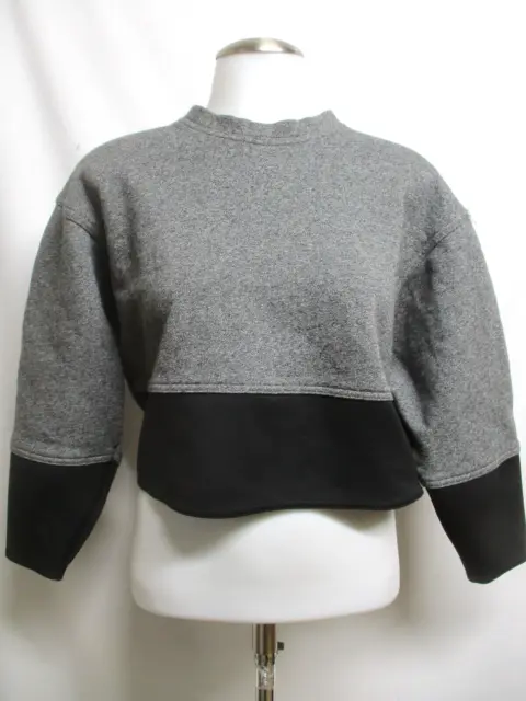 ADIDAS Stella Mccartney gray black long sleeve pullover shirt sweatshirt sz XS