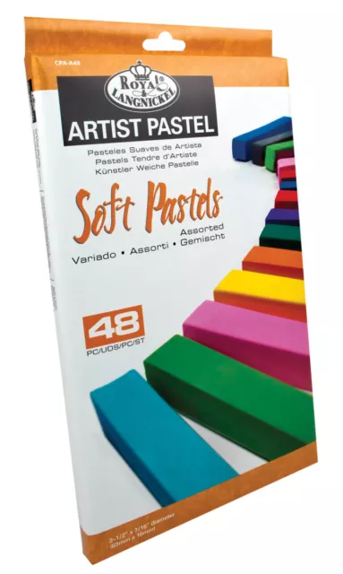 48 Soft Pastels Box Set Premium Full Length Artist Drawing Assorted Colours